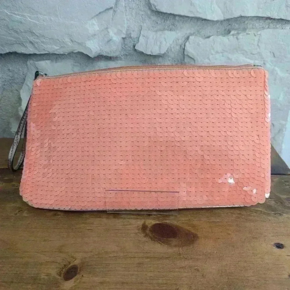 Loft Ann Taylor Orange & Tan Wristlet - Picture 2 of 5